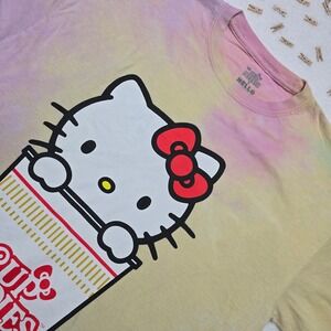 Sanrio Licensed Hello Kitty Cup Noodles Ramen TShirt Tie Dye Graphic Print Large
